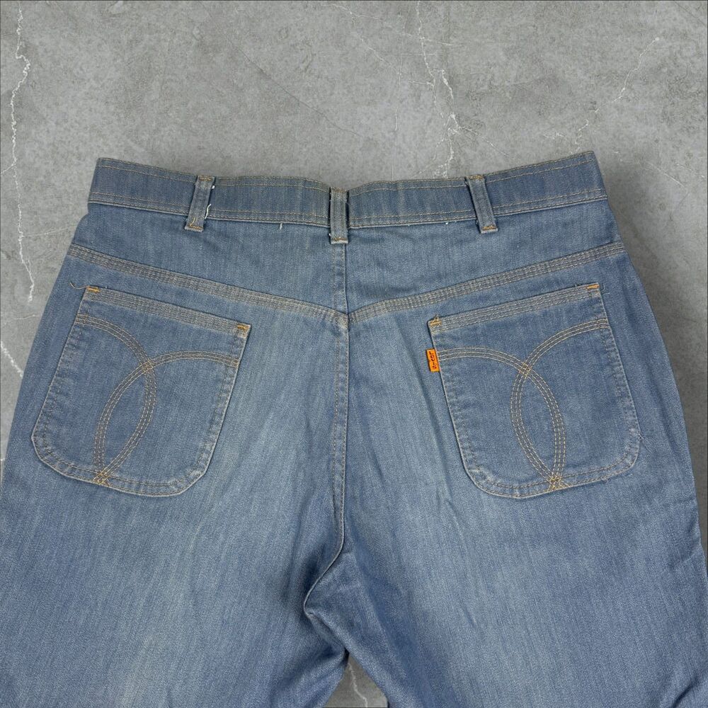 Vintage 70s Levi's For Men Skosh More Room Orange Tab Talon Zipper - 35x28.5 - Picture 3 of 11